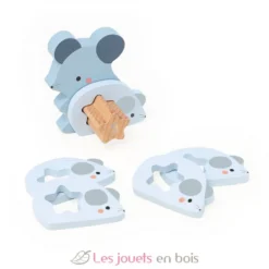 Puzzles d'éveil en bois - Maman bébé animaux à compter - Vilac