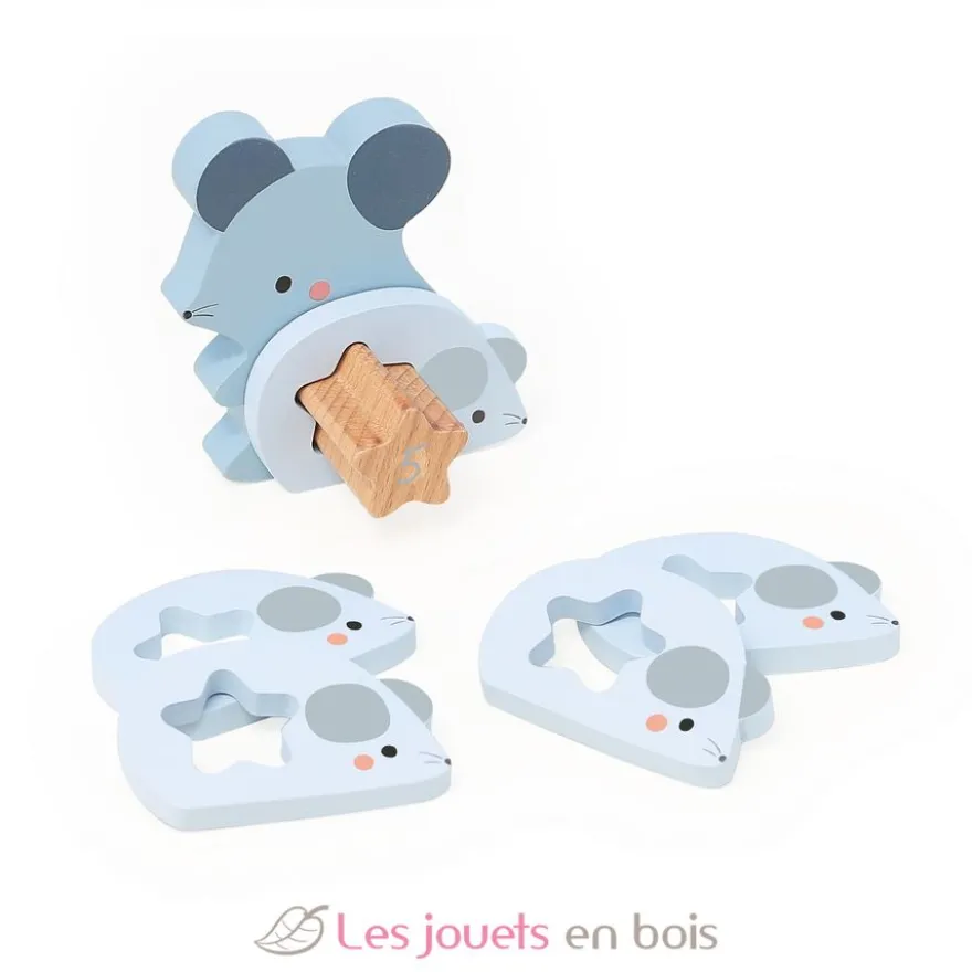 Puzzles d'éveil en bois - Maman bébé animaux à compter - Vilac