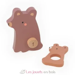 Puzzles d'éveil en bois - Maman bébé animaux à compter - Vilac