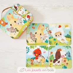 4 puzzles évolutifs Animaux Ferme - Janod
