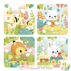4 puzzles évolutifs Animaux Pure - Janod