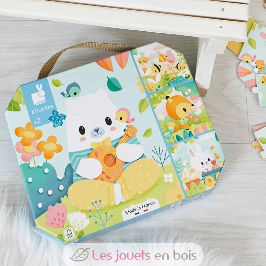 4 puzzles évolutifs Animaux Pure - Janod