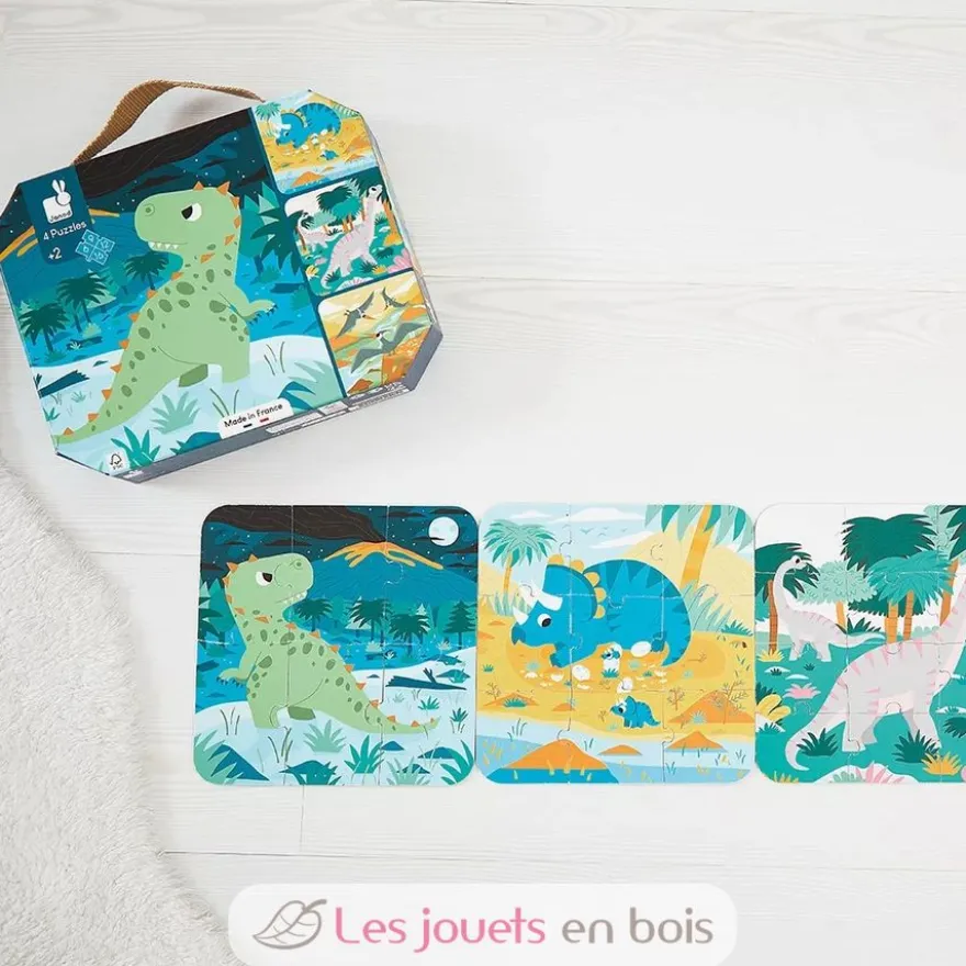 4 puzzles évolutifs Dinosaures - Janod