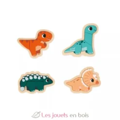 4 puzzles évolutifs en bois Dino - Janod