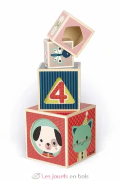 Pyramide 6 cubes Baby Forest - Janod