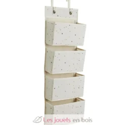 Rangement mural en tissu recyclé terrazzo crème - 3 Sprouts
