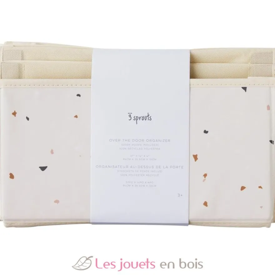 Rangement mural en tissu recyclé terrazzo crème - 3 Sprouts