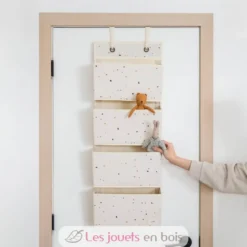Rangement mural en tissu recyclé terrazzo crème - 3 Sprouts
