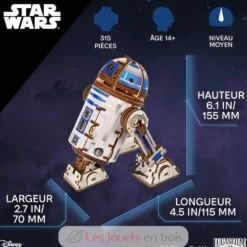 R2-D2 Star Wars - Puzzle 3D mécanique en bois - Ugears