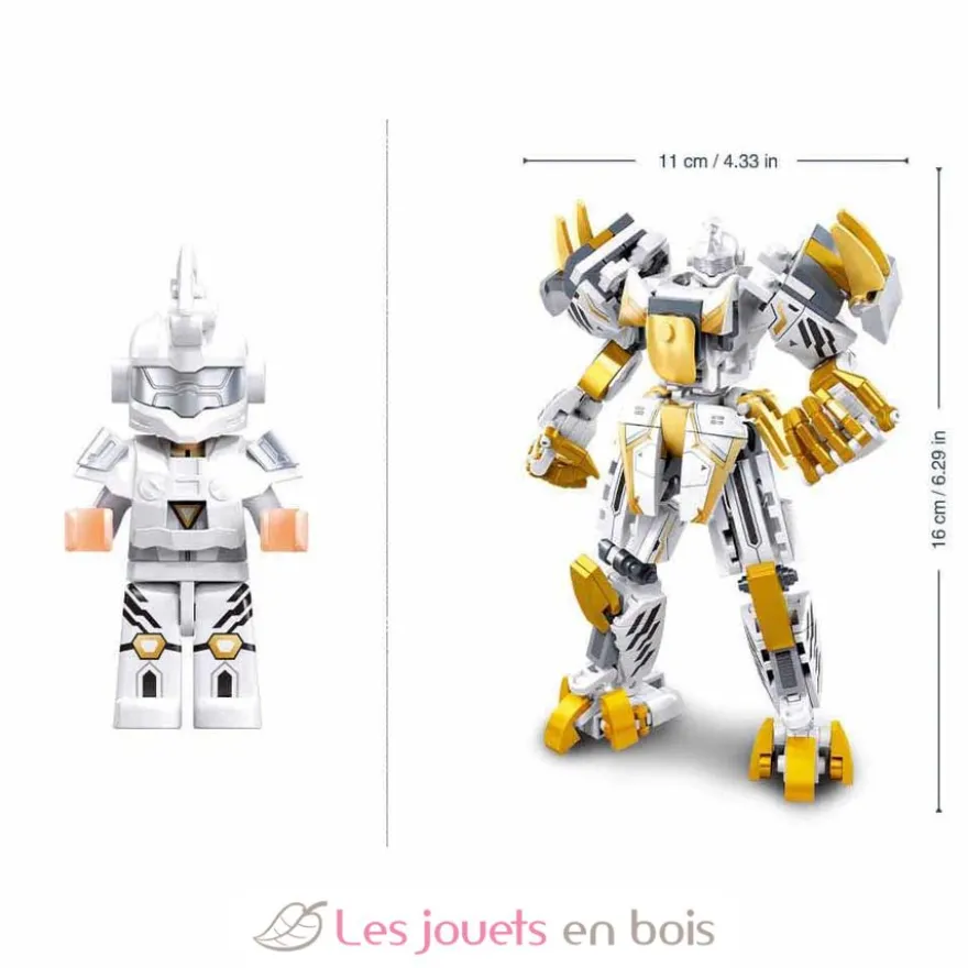 Robot Mecha 2 en 1 blanc jaune - Sluban