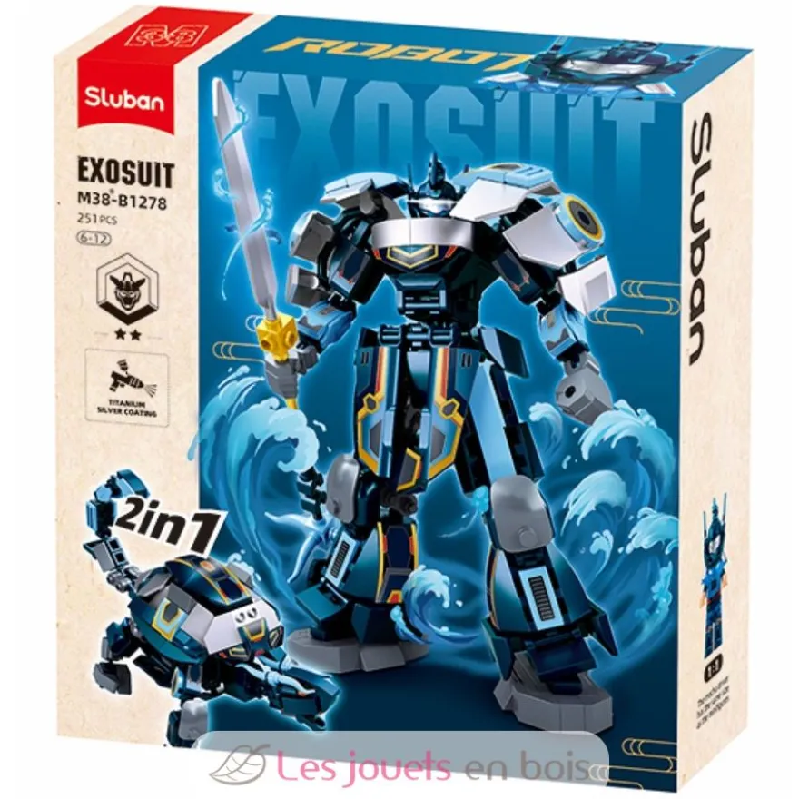Robot Mecha 2 en 1 bleu gris - Sluban