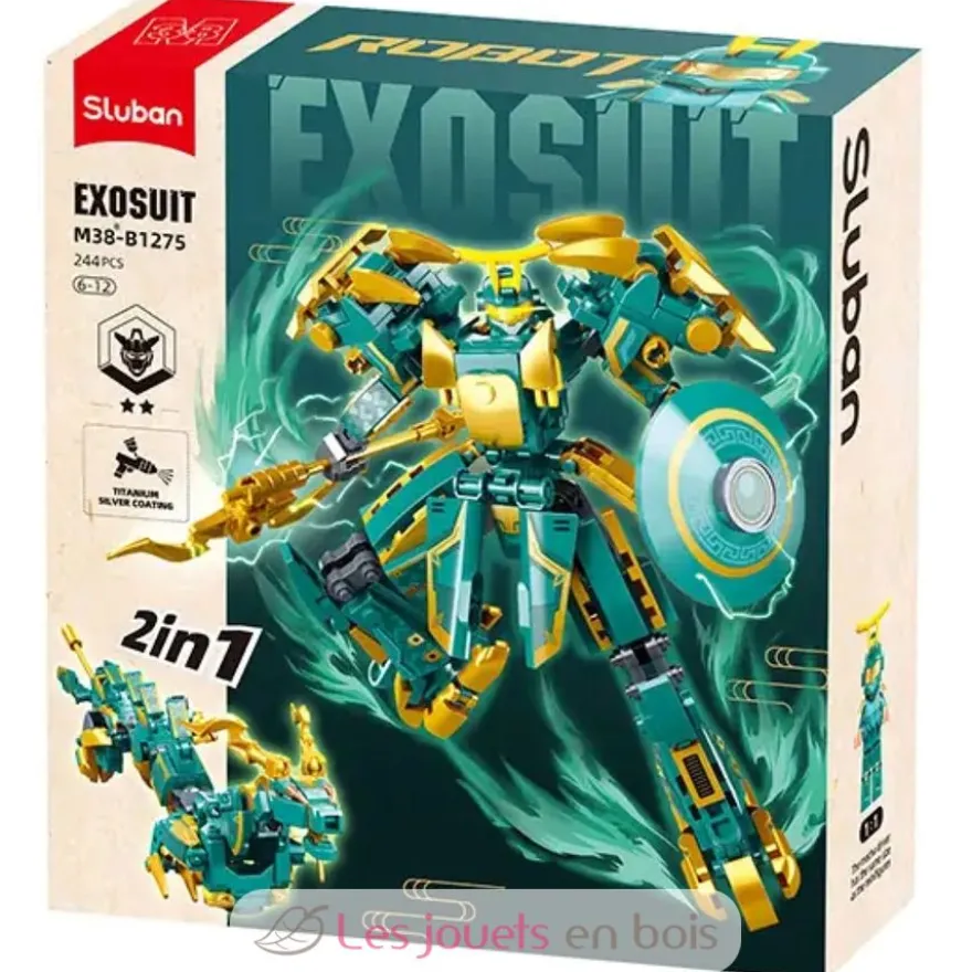 Robot Mecha 2 en 1 vert jaune - Sluban