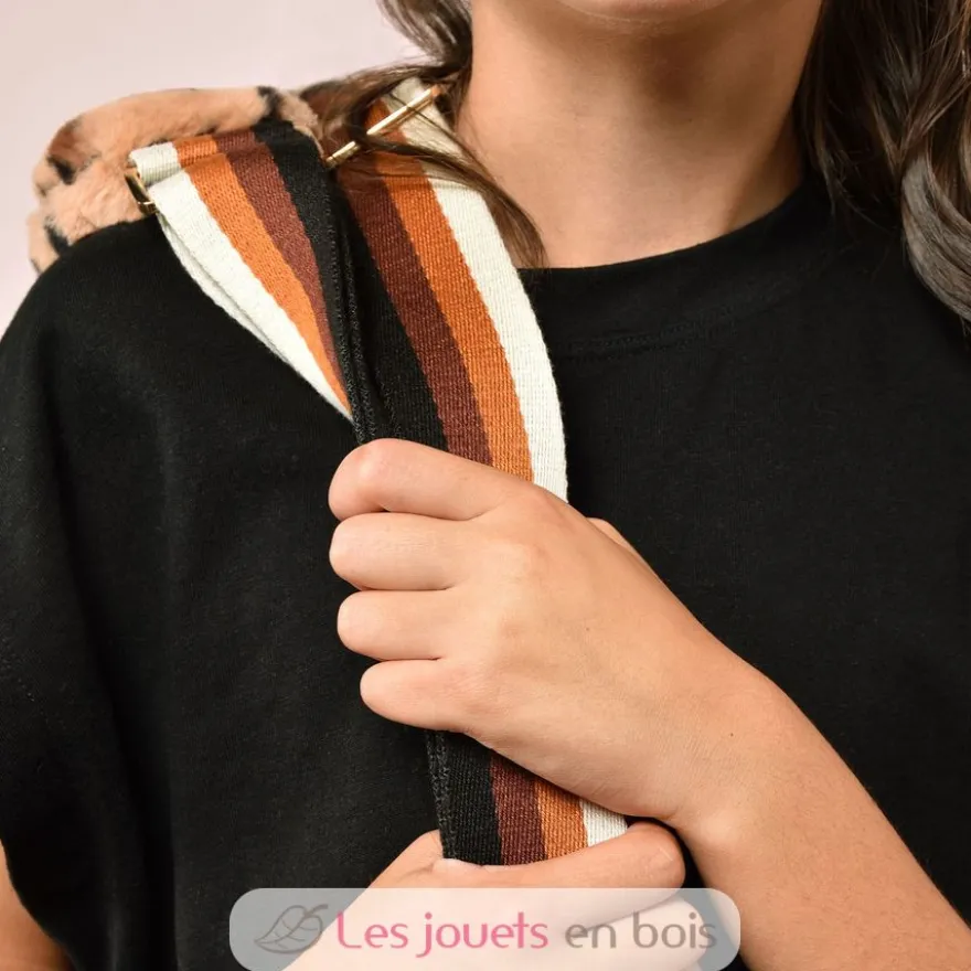 Sac bandoulière ours léopard en peluche - Doudou et Compagnie