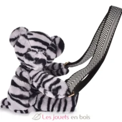Sac bandoulière ours zébré en peluche - Doudou et Compagnie