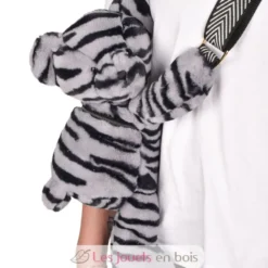 Sac bandoulière ours zébré en peluche - Doudou et Compagnie