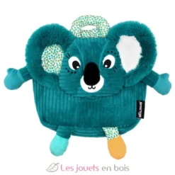 Sac à dos velours Berlingos le koala bleu vert - Les Déglingos