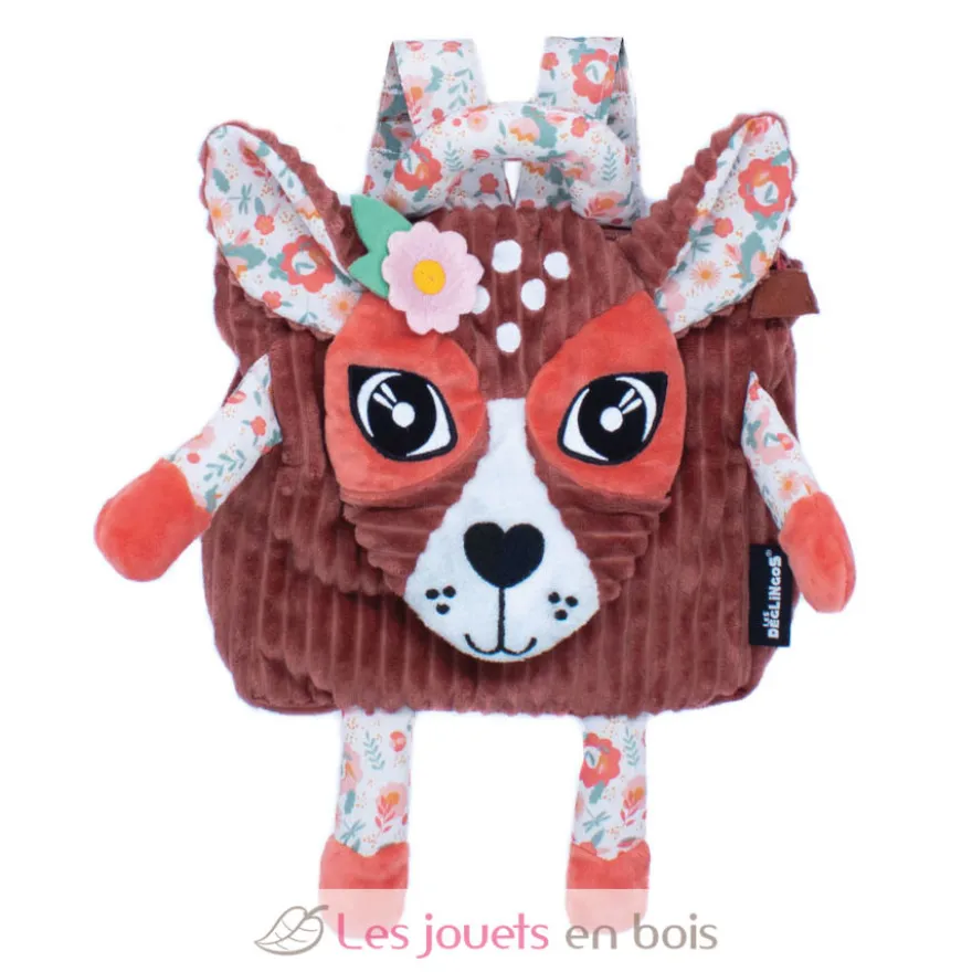 Sac à dos velours Mélimélos biche rose Déglingos