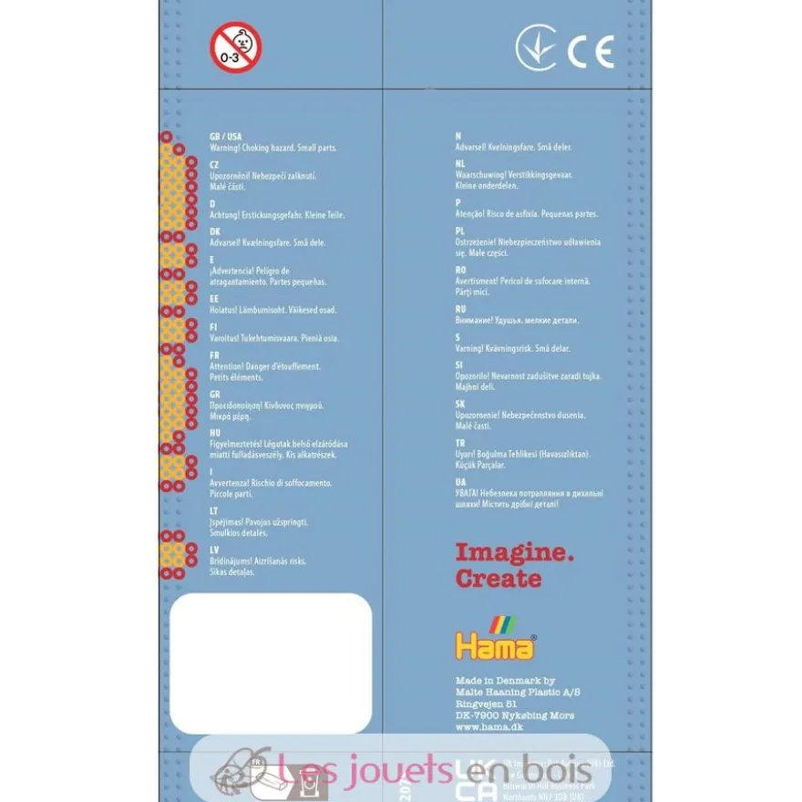 Sachet 1000 perles plastique Midi crème - Hama