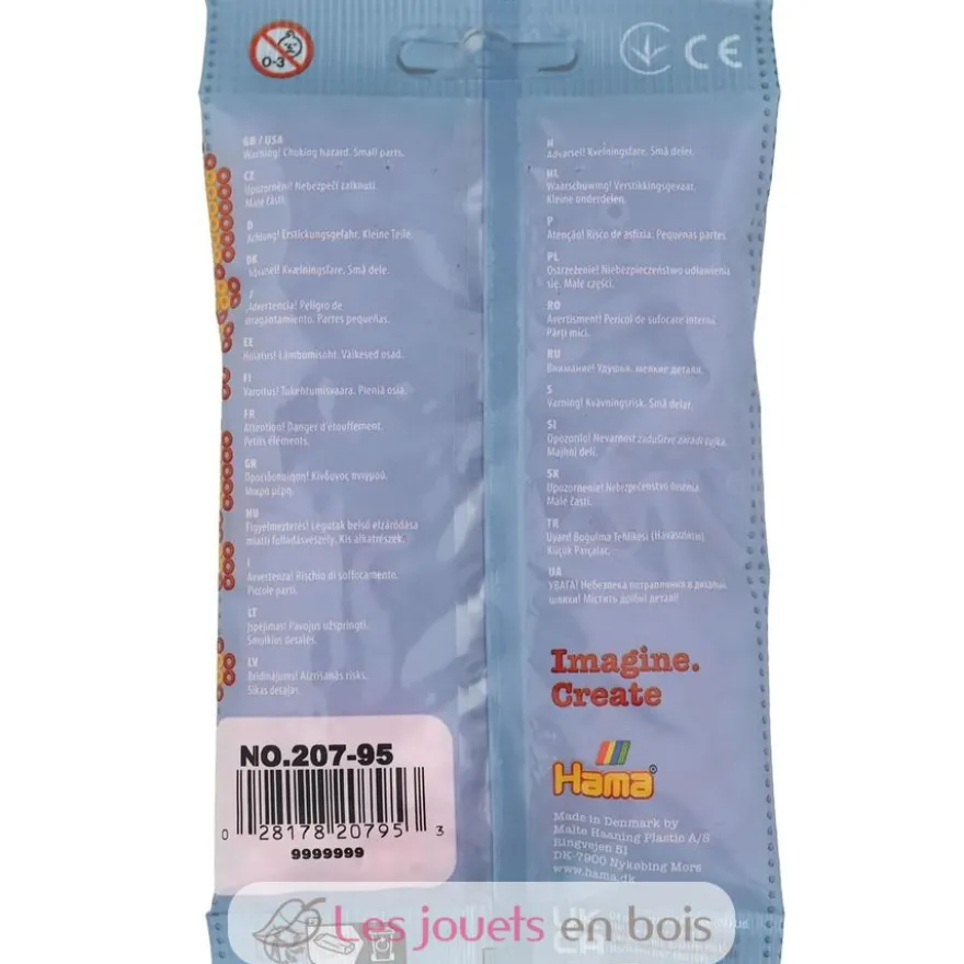 Sachet 1000 perles plastique Midi rose tendre - Hama