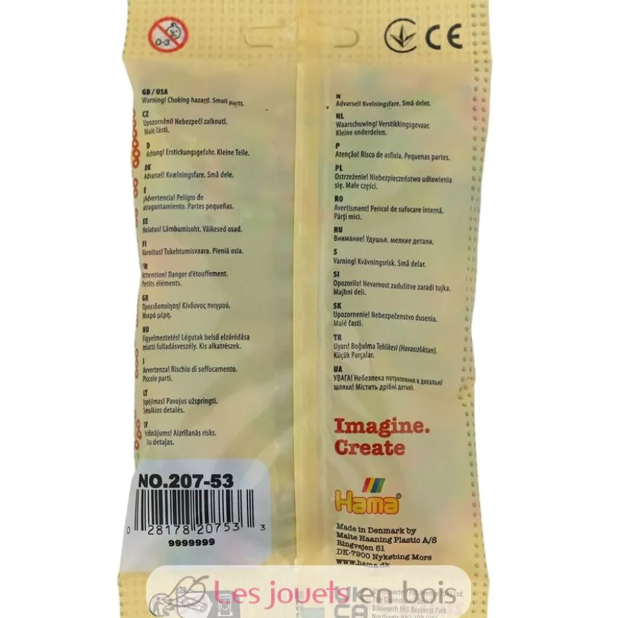 Sachet 1000 perles plastique Midi Transp mix - Hama