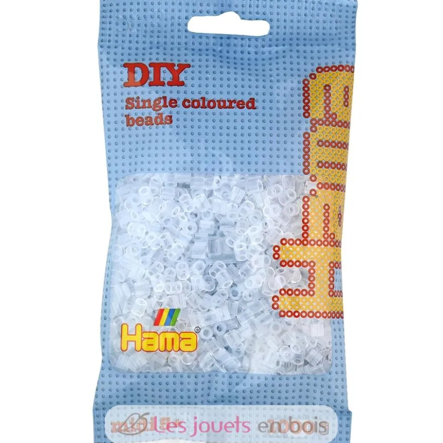 Sachet 1000 perles plastique Midi transparent - Hama