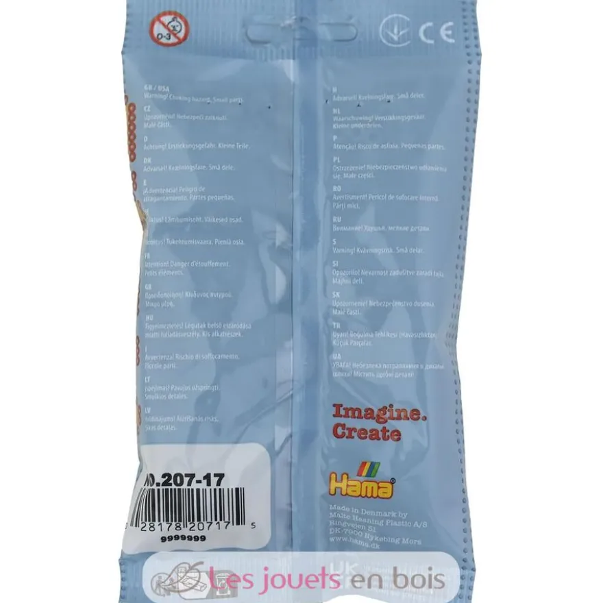Sachet 1000 perles plastique Midi gris - Hama