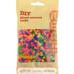 Sachet 1000 perles plastique Midi néon mix - Hama