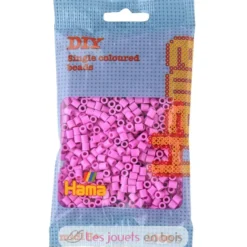 Sachet 1000 perles plastique Midi rose pastel - Hama