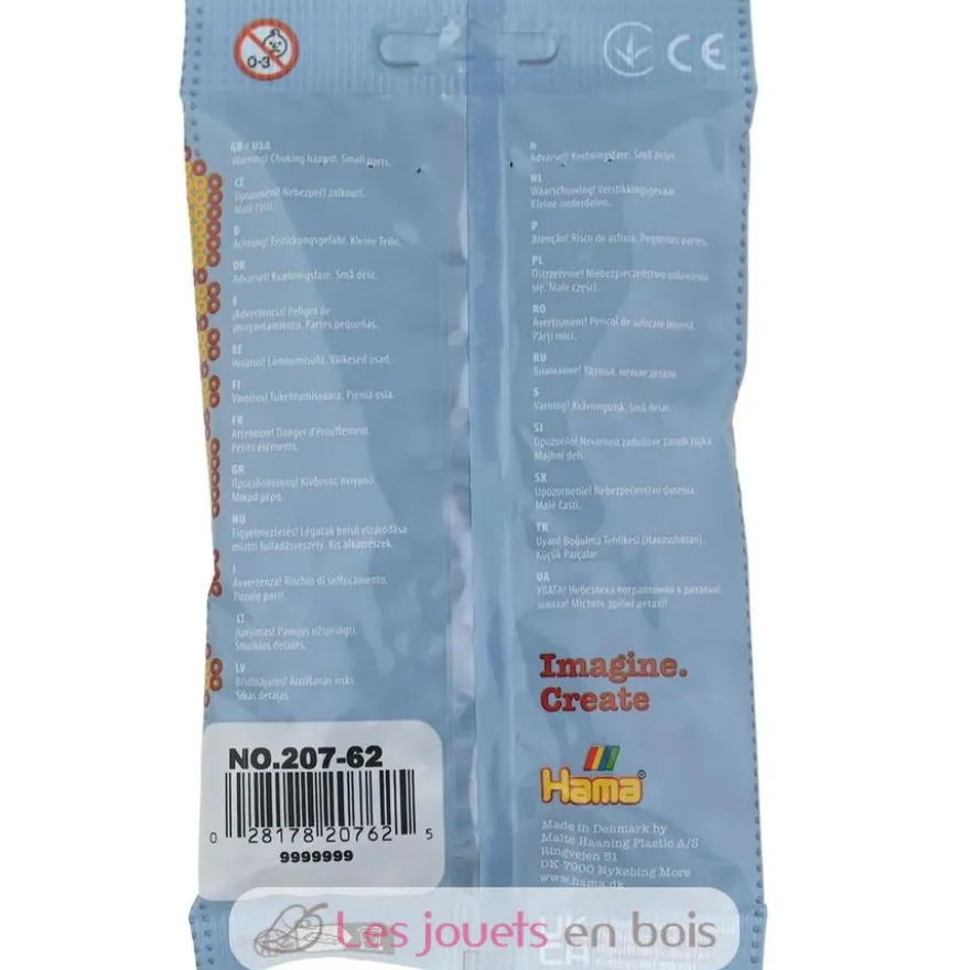 Sachet 1000 perles plastique Midi argent - Hama