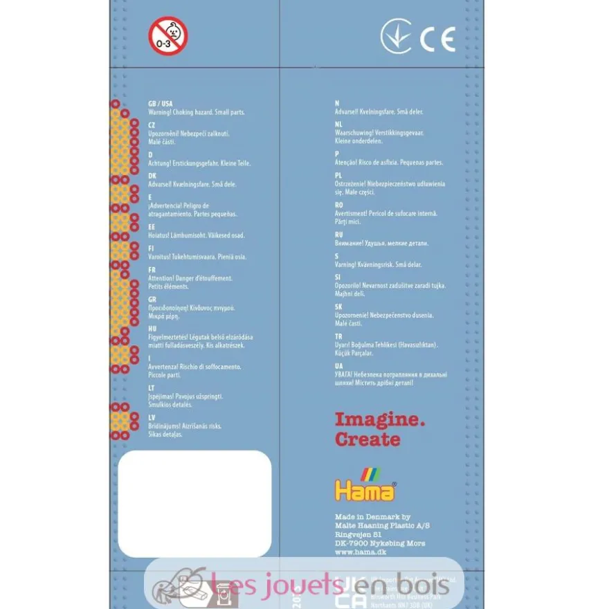 Sachet 1000 perles plastique Midi argent - Hama