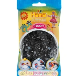 Sachet 1000 perles plastique Midi noir - Hama