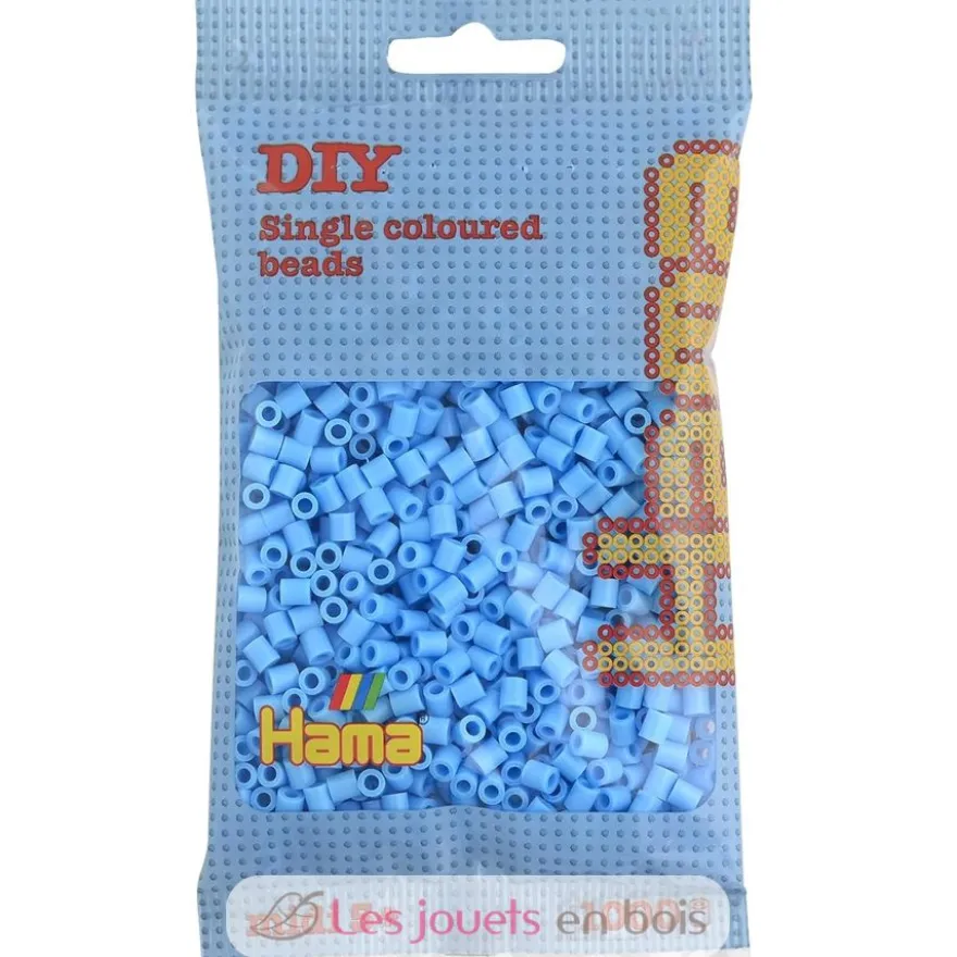 Sachet 1000 perles plastique Midi Bleu pastel - Hama