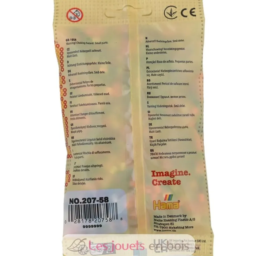 Sachet 1000 perles plastique Midi mix 58 couleurs - Hama
