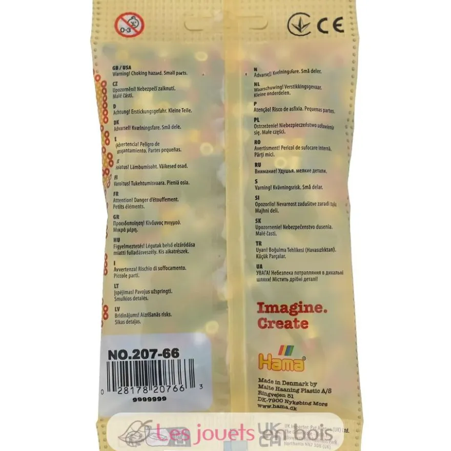 Sachet 1000 perles plastique Midi base mix 6 couleurs - Hama