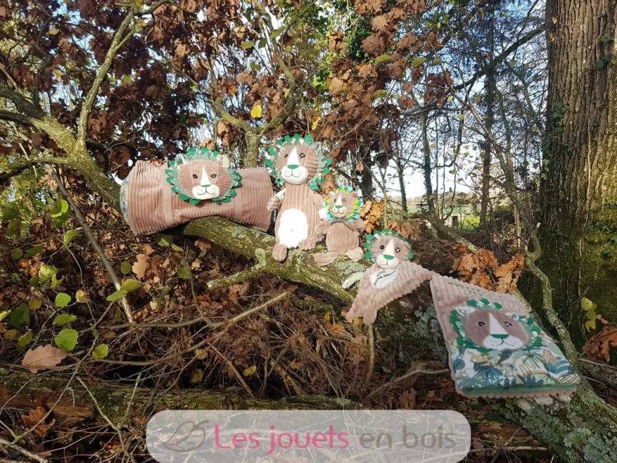 Sac week-end Jélékros lion gris vert Les Déglingos