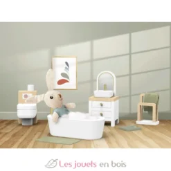 Salle de bain de la maison de poupée lapin - Speedy Monkey