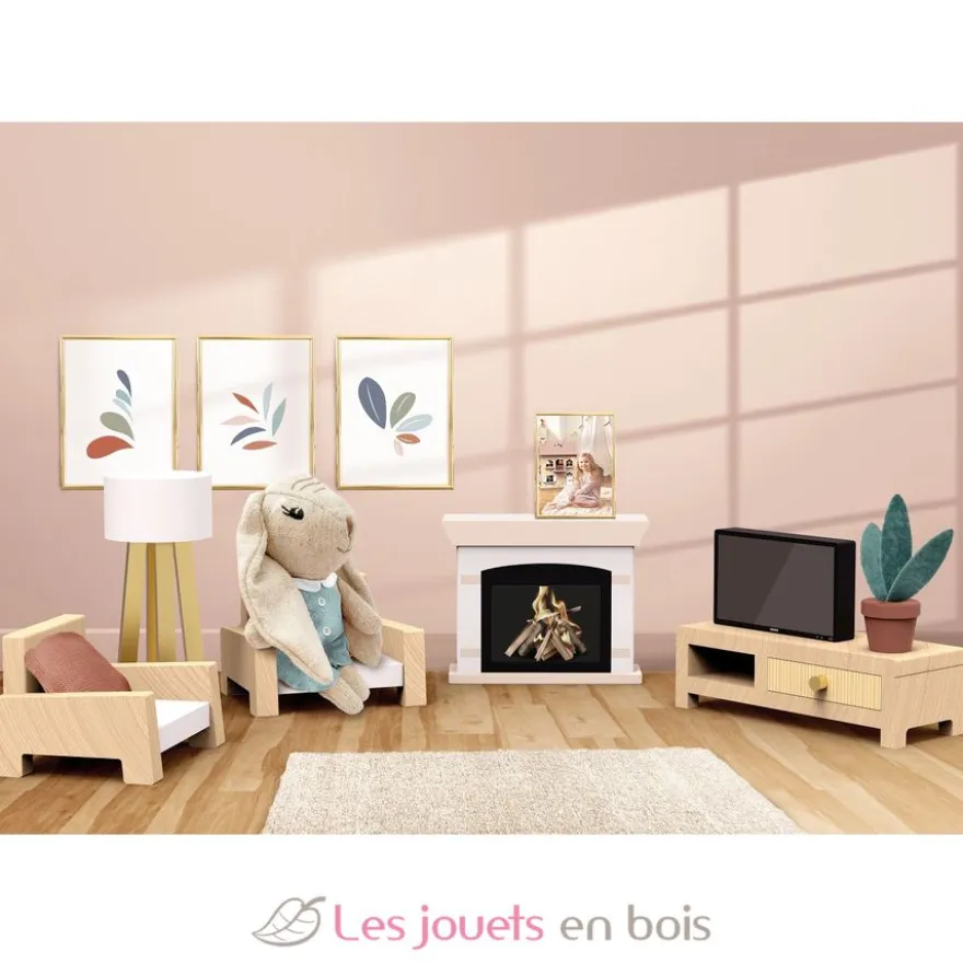 Salon de la maison de poupée lapin - Speedy Monkey