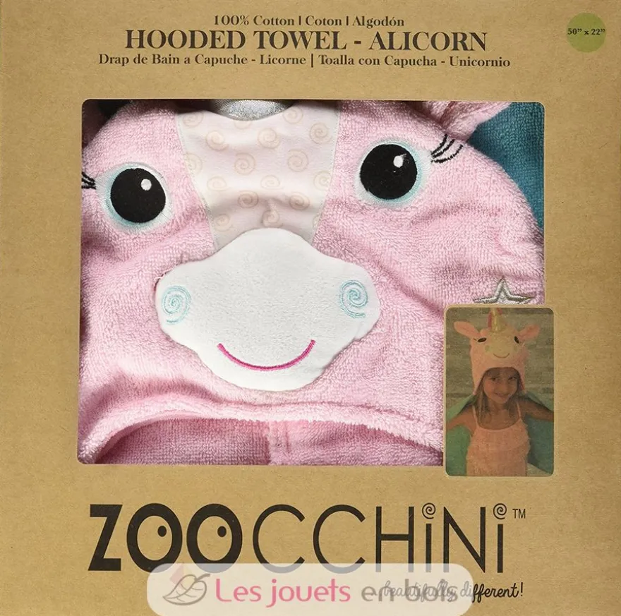 Serviette de bain enfant - Allie la licorne - Zoocchini