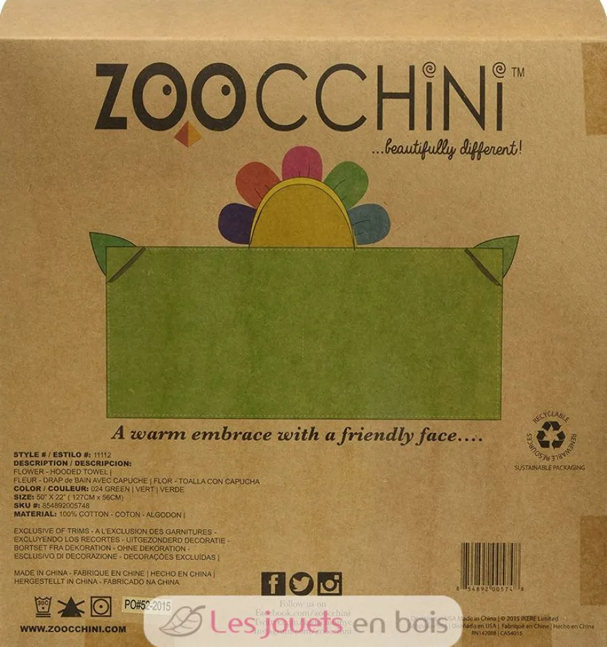 Serviette de bain enfant Fleur - Zoocchini