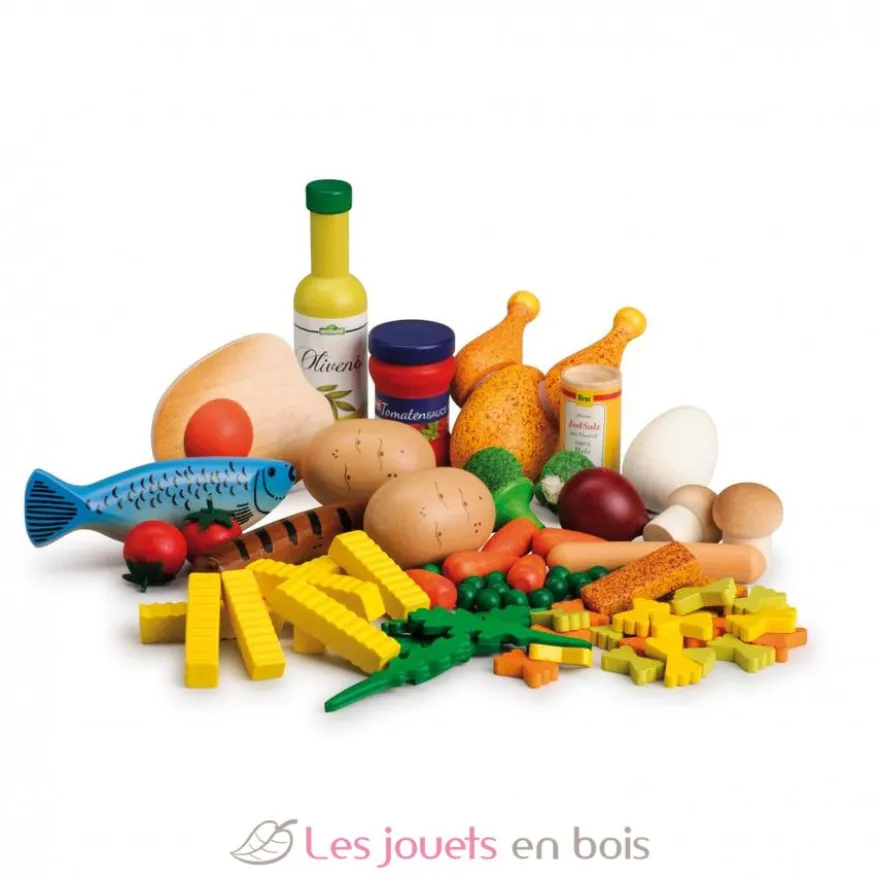 Set d'aliments en bois 75 pcs - Erzi