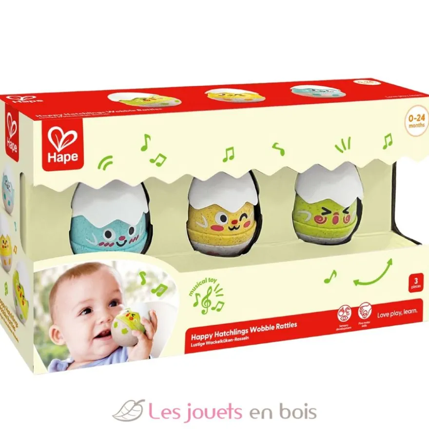 Set de 3 hochets poussins - Dès la naissance - Hape Toys