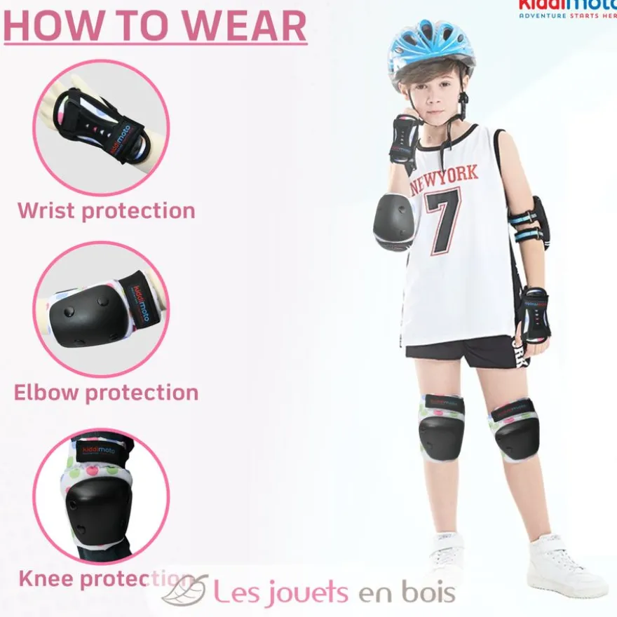 Set de protections enfant Pastel Dotty S - Kiddimoto