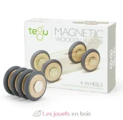 Set de 4 roues en bois magnétiques Tegu - Tegu