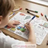 Set de table en silicone à colorier - Véhicules - Ulysse
