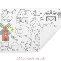 Set de table en silicone à colorier - Ferme - Ulysse