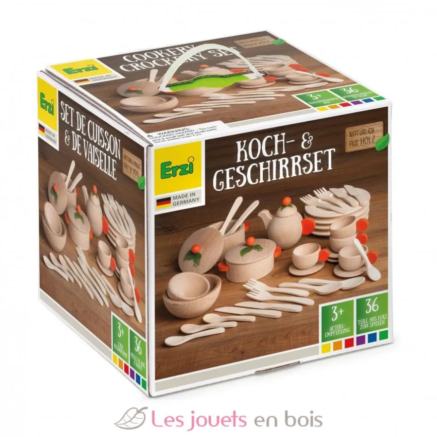 Set de vaisselle naturel 36 pcs - Erzi