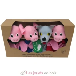 Set 4 Marionnettes Trois Petits Cochons - Mú