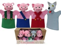 Set 4 Marionnettes Trois Petits Cochons - Mú