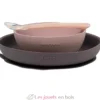 Set repas en silicone rose - Nattou