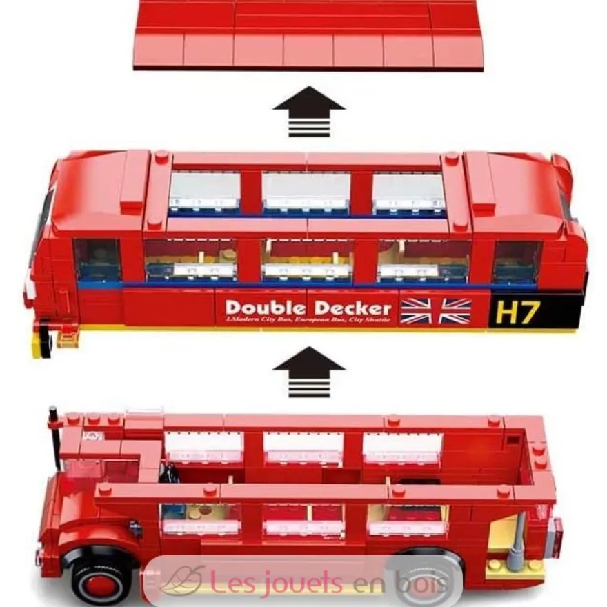 Sluban Model Bricks - Bus londonien rouge
